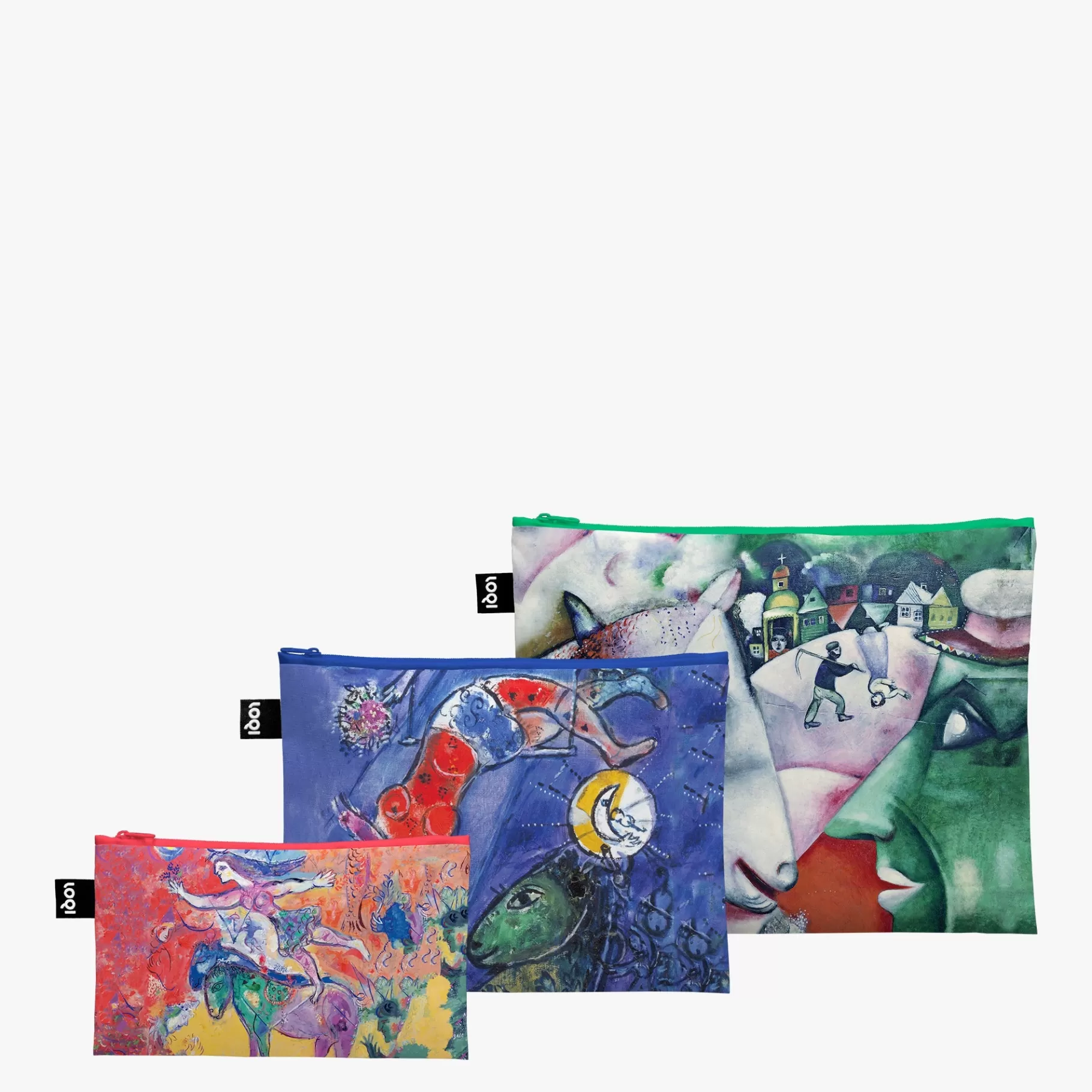 LOQI MARC CHAGALL Pochettes zippées recyclées* Poches Zippées