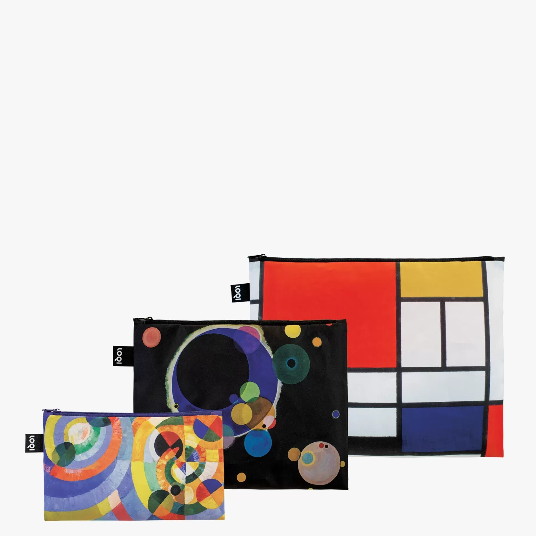 LOQI MONDRIAN, KANDINSKY, DELAUNAY Pochettes zippées recyclées* Poches Zippées