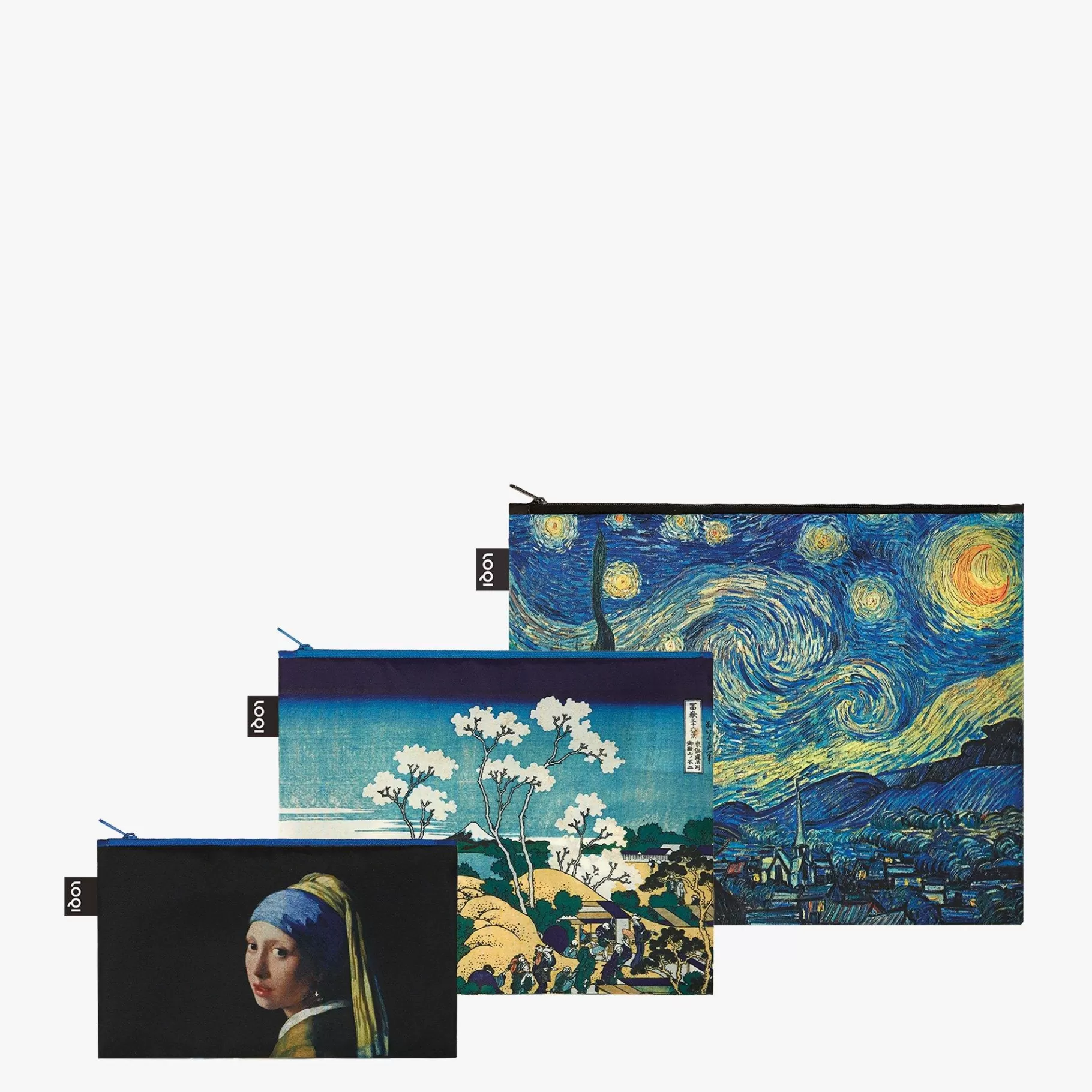 LOQI Pochettes zippées VERMEER, HOKUSAI, VAN GOGH* Poches Zippées