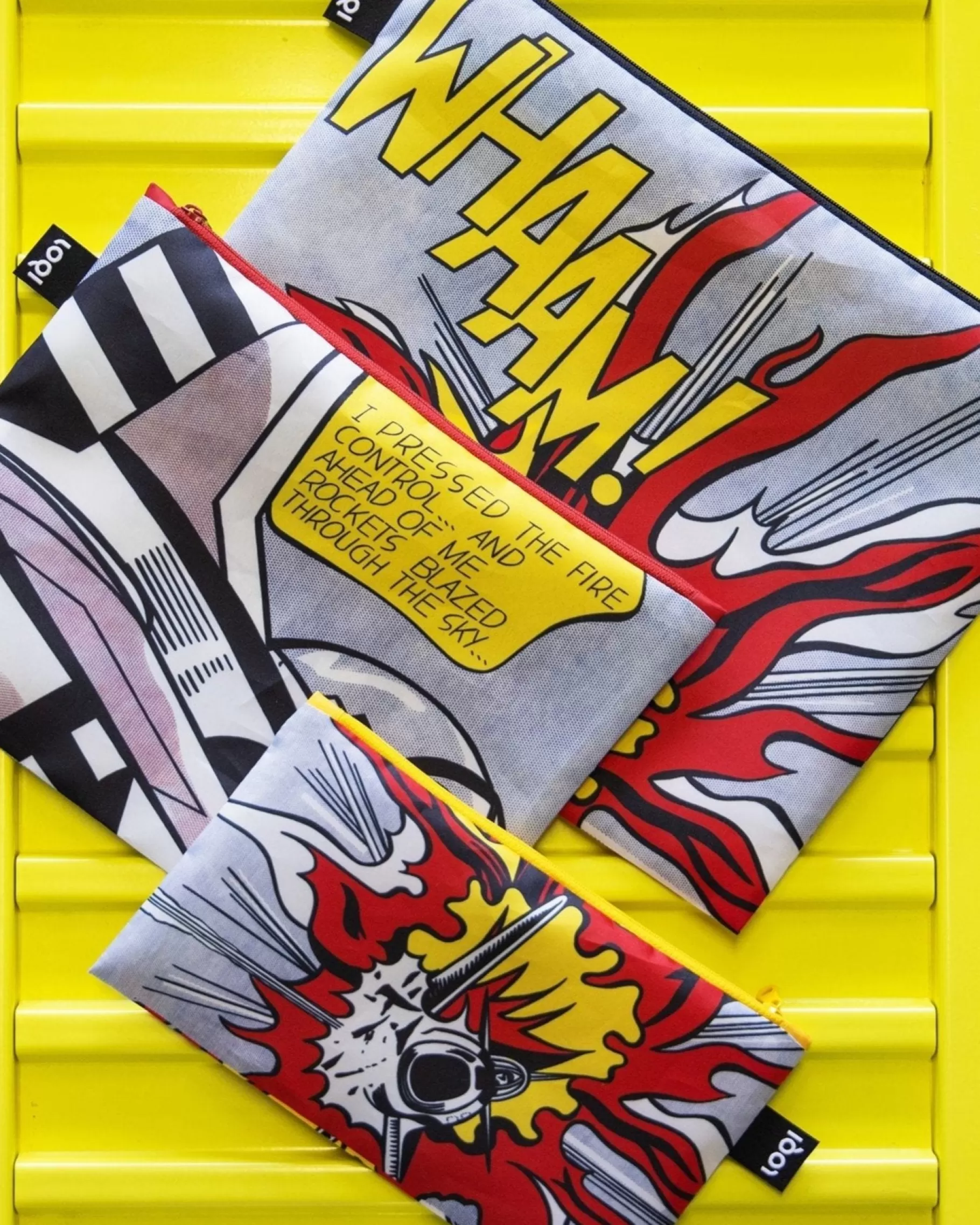 LOQI ROY LICHTENSTEIN Whaam ! Pochettes zippées recyclées* Poches Zippées