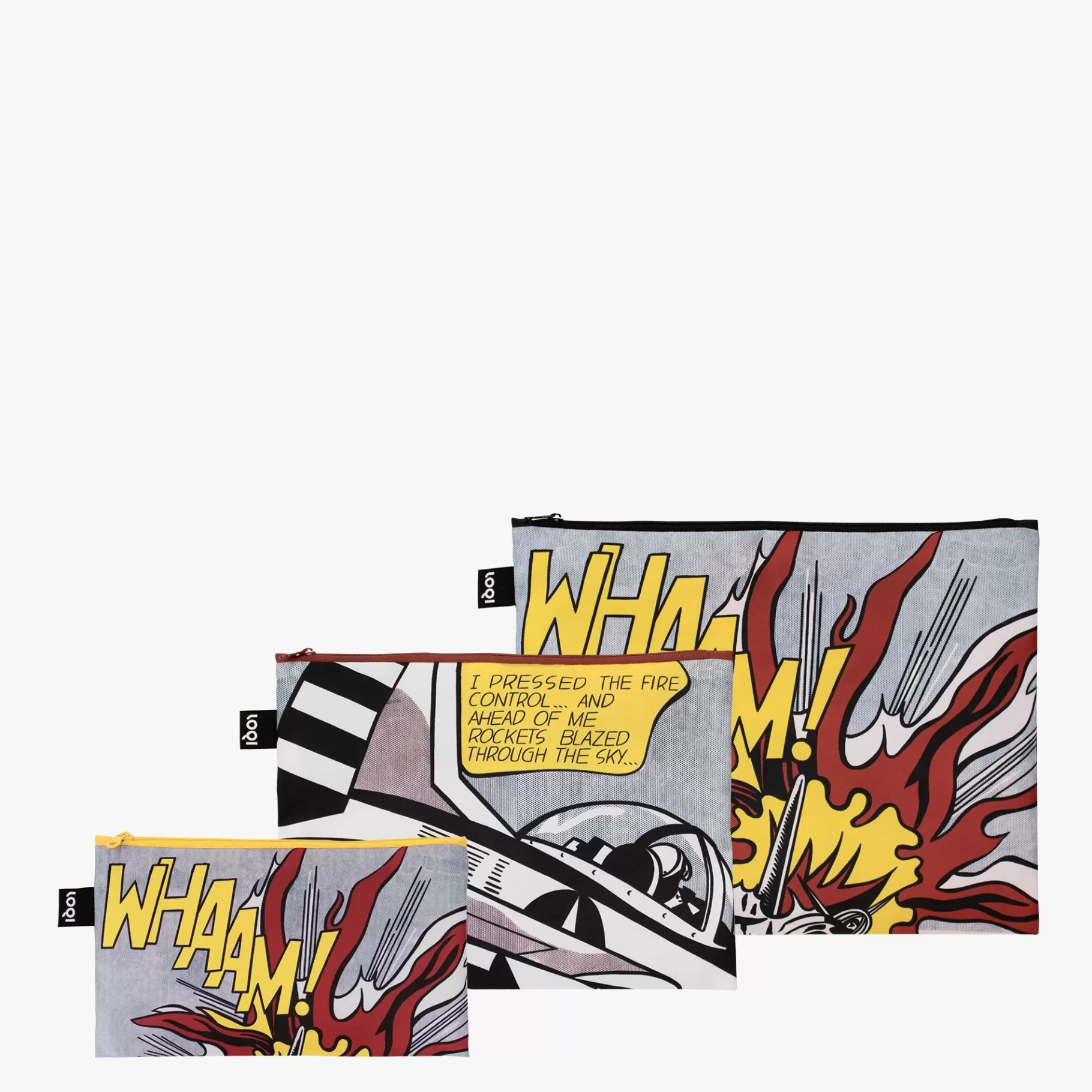 LOQI ROY LICHTENSTEIN Whaam ! Pochettes zippées recyclées* Poches Zippées