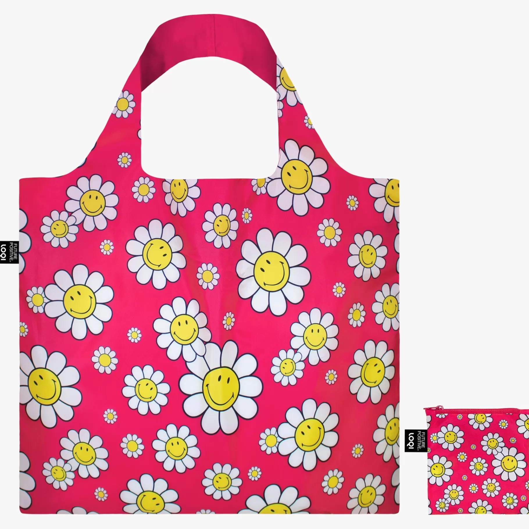 LOQI SMILEY Flowers Sac recyclé framboise* Sacs