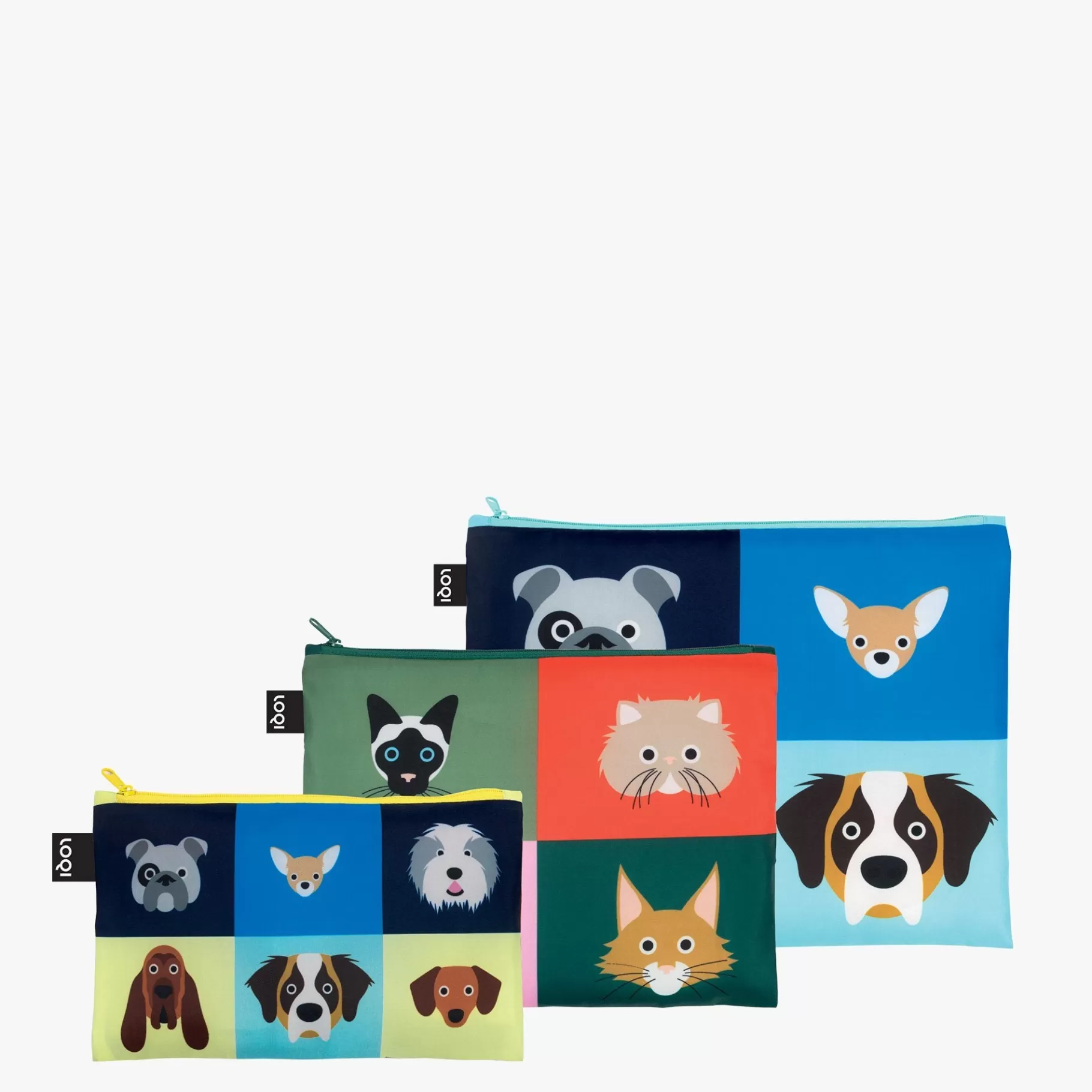 LOQI STEPHEN CHEETHAM - Pochettes zippées recyclées pour chiens et chats* Poches Zippées