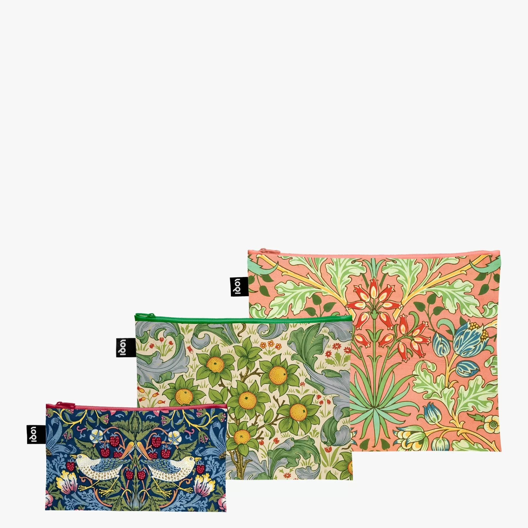 LOQI WILLIAM MORRIS Poches zippées recyclées* Poches Zippées